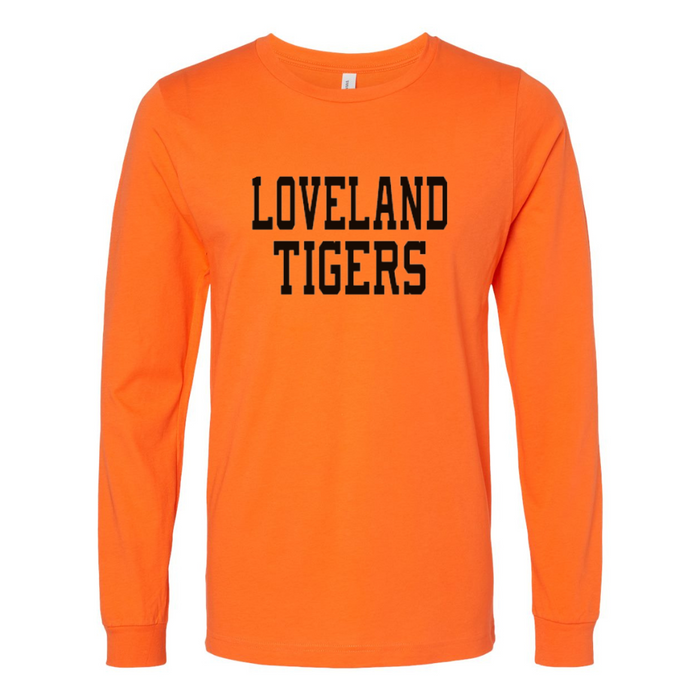 Loveland Tigers Long Sleeve T-Shirt on Orange-Graphic Tee-Lemons and Limes Boutique