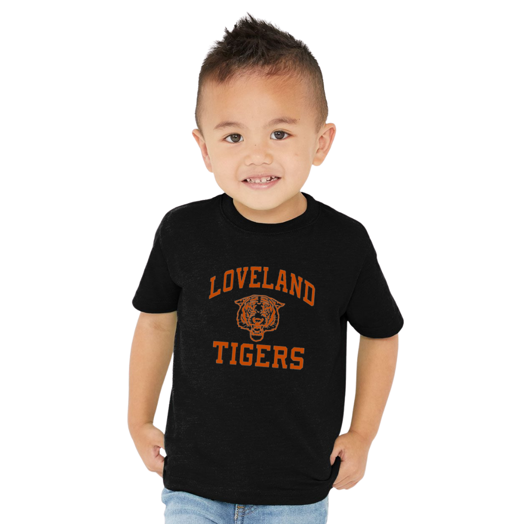 Fierce Loveland Tigers T-Shirt on Black-TODDLER-Graphic Tees-Lemons and Limes Boutique