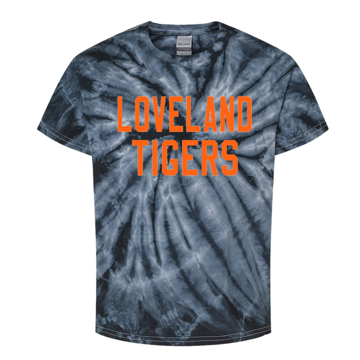 Loveland Tigers Basic T-Shirt in Black Tie Dye-YOUTH--Lemons and Limes Boutique