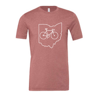 Ohio Bike T-Shirt on Heathered Mauve-Lemons and Limes Boutique