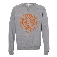 Cincinnati Fierce Tiger Snow Heather French Terry Crewneck- Charcoal Gray-Lemons and Limes Boutique