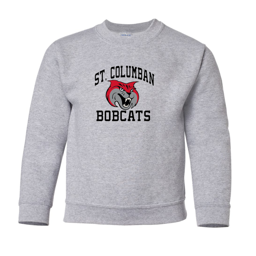 Saint Columban Bobcats Sweatshirt on Heather Grey-YOUTH--Lemons and Limes Boutique