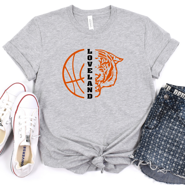 Loveland Basketball Short Sleeve T-Shirt on Athletic Heather--Lemons and Limes Boutique