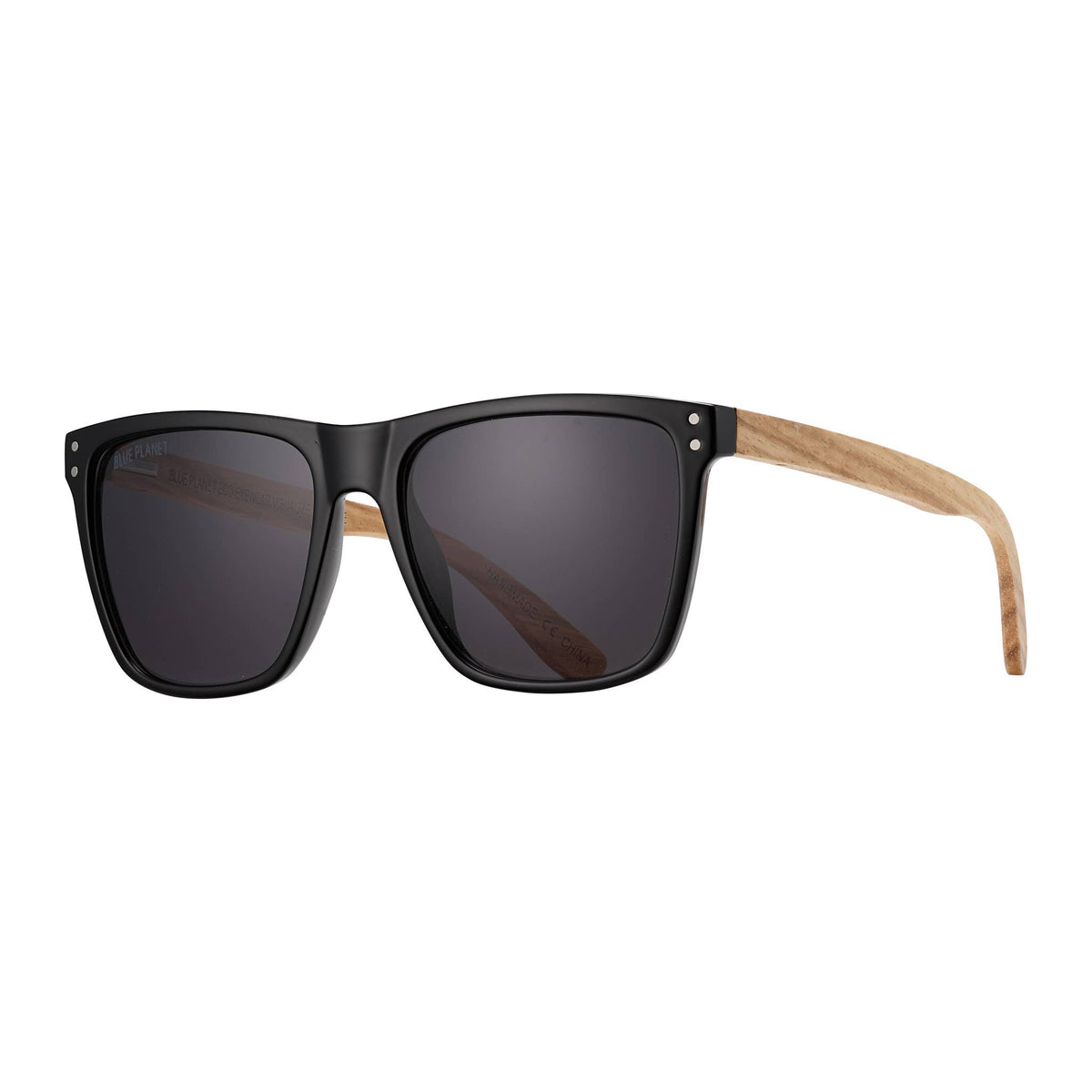 Kainoa Sunglasses in Onyx Walnut Wood with Smoke Polarized Lens-Lemons and Limes Boutique