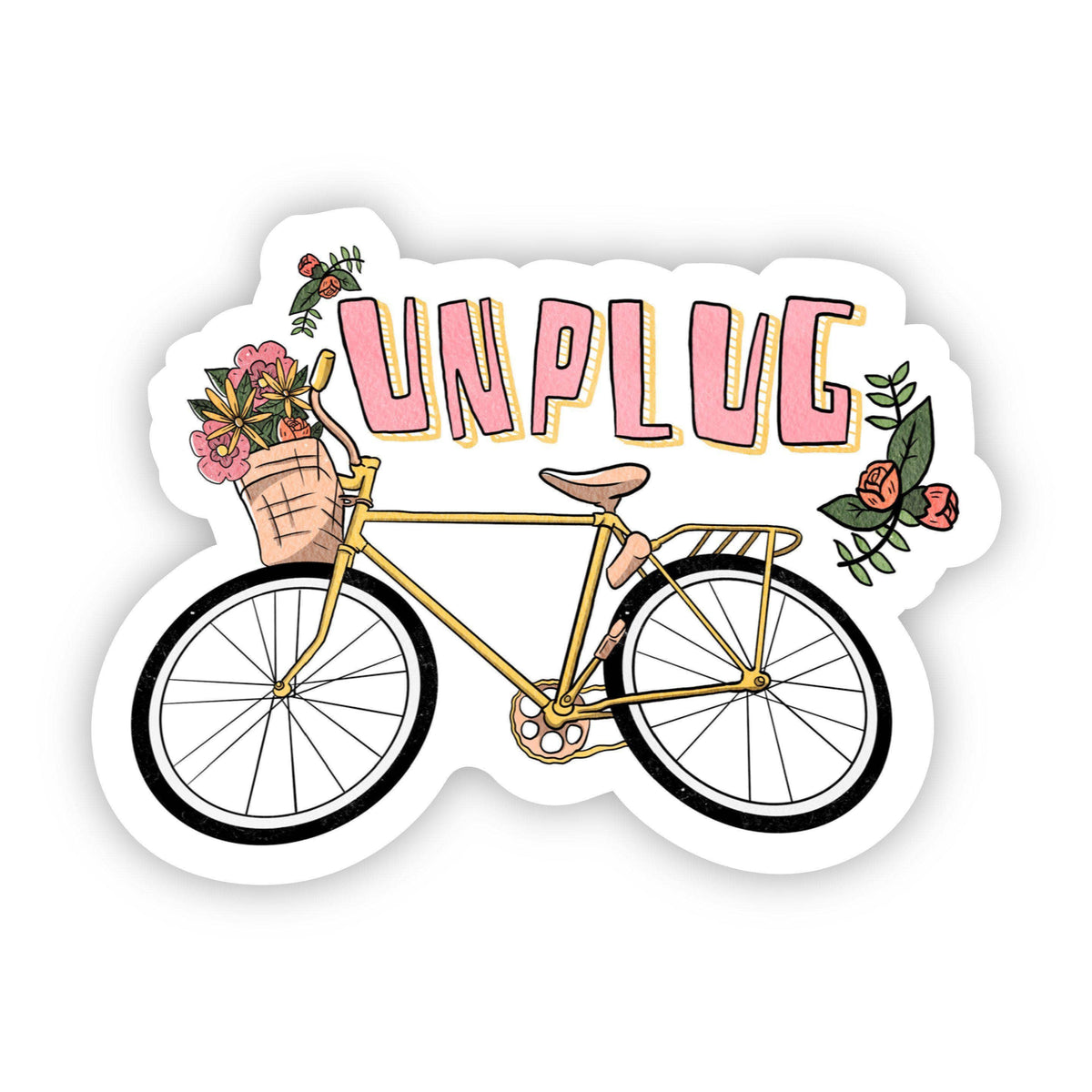 Unplug Bike Sticker--Lemons and Limes Boutique