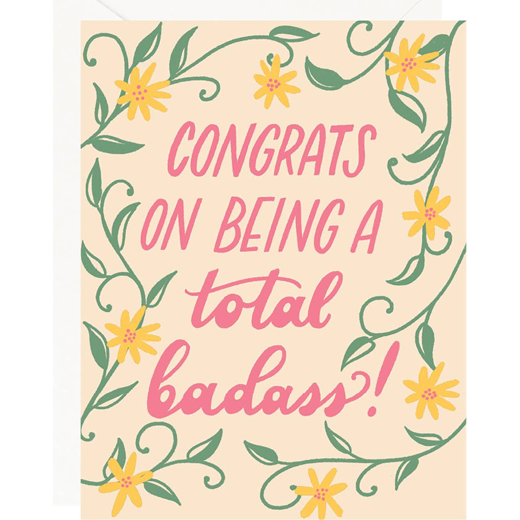 Total Badass Floral Single Card-Lemons and Limes Boutique