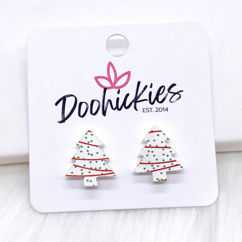 15mm Festive Christmas Tree Stud Earrings-Lemons and Limes Boutique