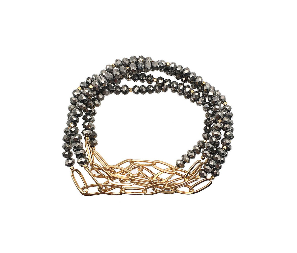 Honor Bracelet in Gold Hematite-Lemons and Limes Boutique