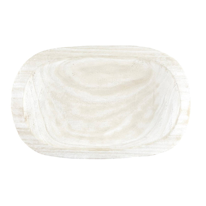 Paulownia Dough Bowl - White--Lemons and Limes Boutique