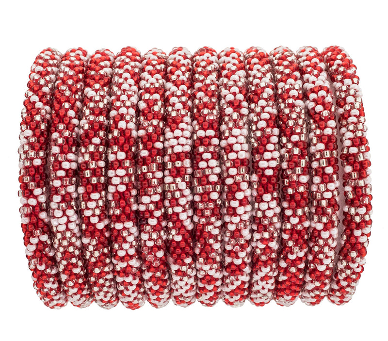 Roll-On® Bracelet Red and White Speckled--Lemons and Limes Boutique