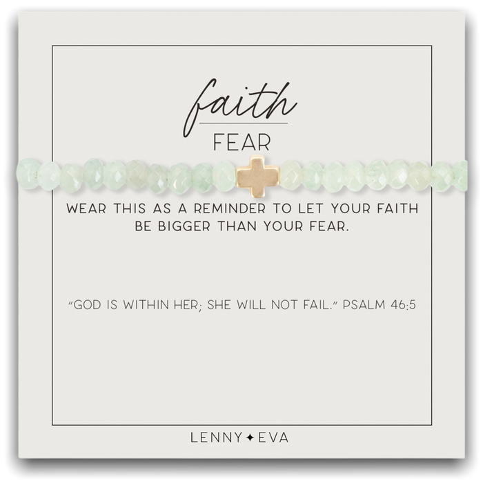 Faith Over Fear Bracelet-Rondelle, Green Aventurine-Lemons and Limes Boutique