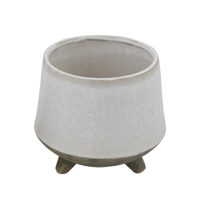 Stoneware Planter with Feet-Lemons and Limes Boutique