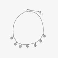 Pura Vida Bitty Daisies Anklet in Silver-Accessories-Lemons and Limes Boutique