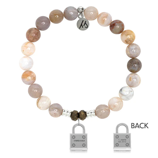 Australian Agate Stone Bracelet with Unbreakable Sterling Silver Charm-Lemons and Limes Boutique