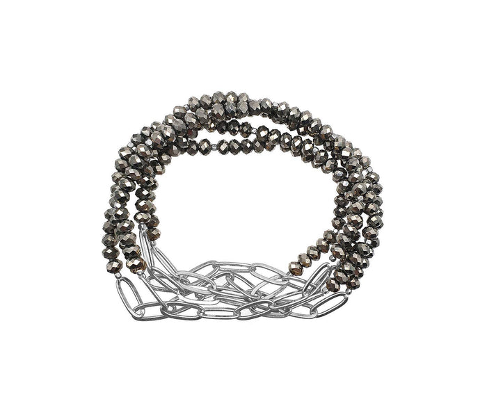 Honor Silver Hematite Bracelet-Lemons and Limes Boutique