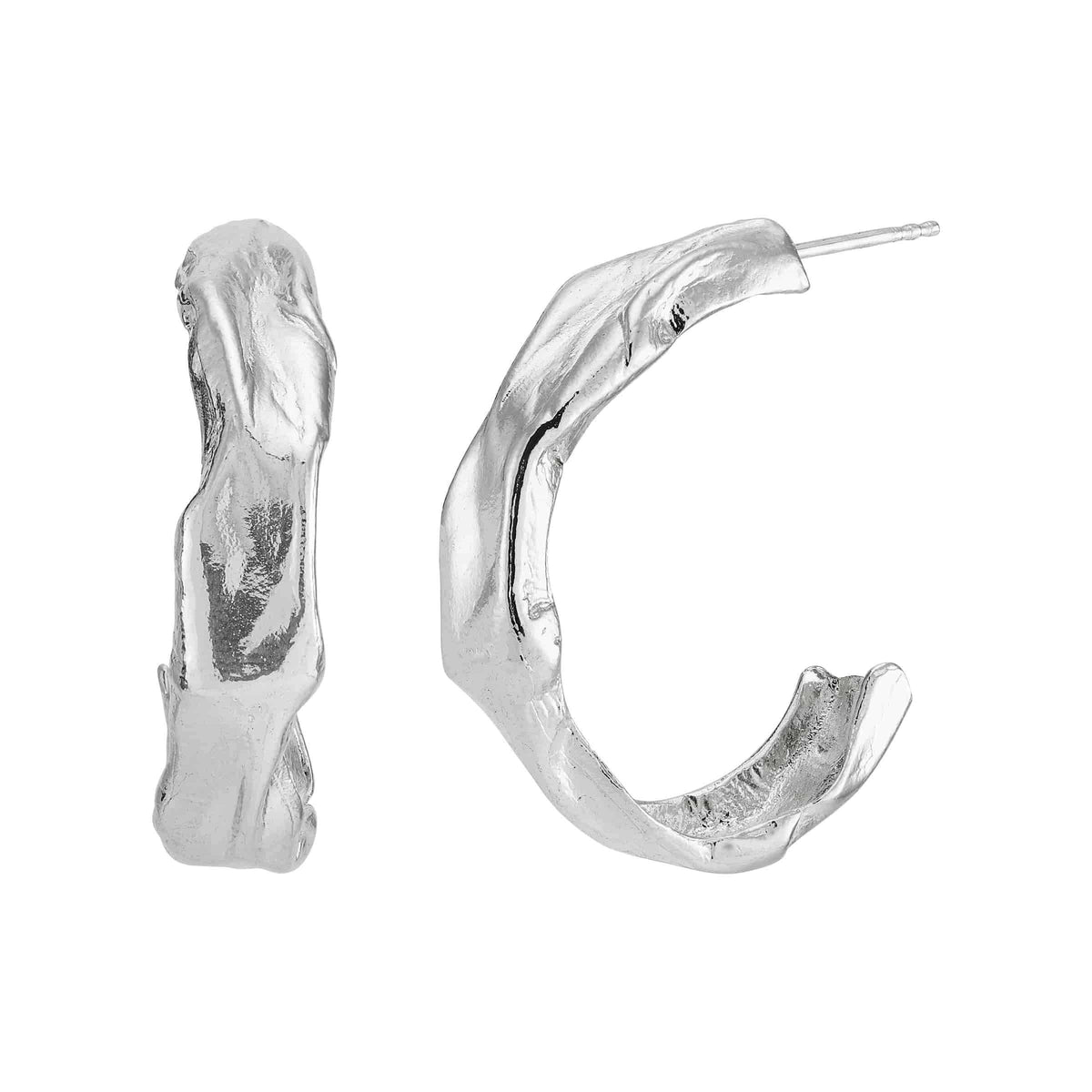 Rocky Road Hoop Earrings in Sterling Silver Silpada-Lemons and Limes Boutique