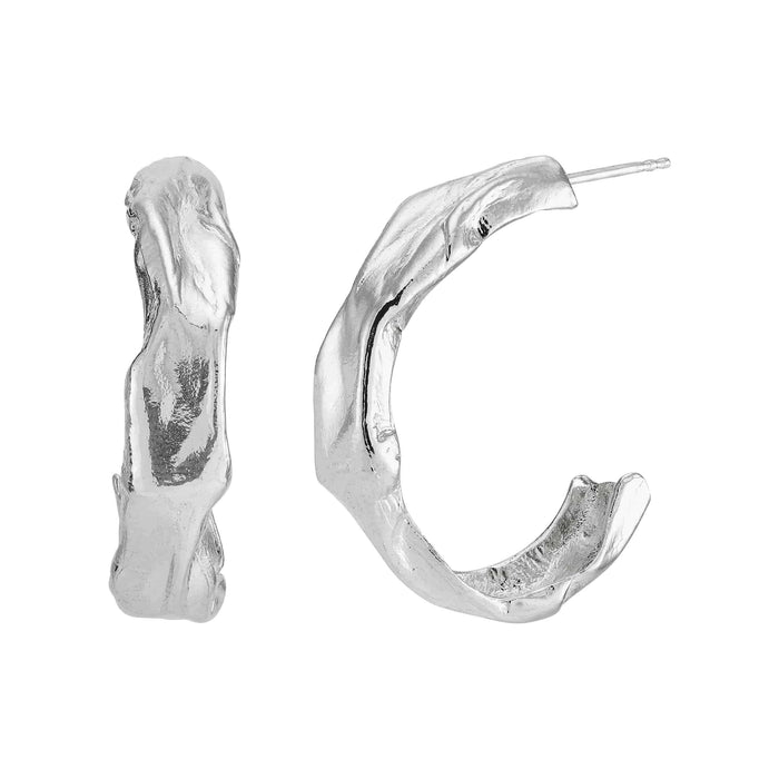 Rocky Road Hoop Earrings in Sterling Silver Silpada-Lemons and Limes Boutique