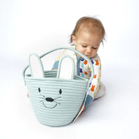 Lucy's Room Blue Bunny Rope Easter Basket--Lemons and Limes Boutique