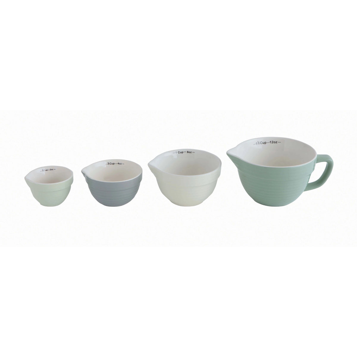 1-1/2, 1, 1/2, 1/4 Cup Stoneware Batter Bowl Shaped Measuring Cups, Set of-Decor-Lemons and Limes Boutique