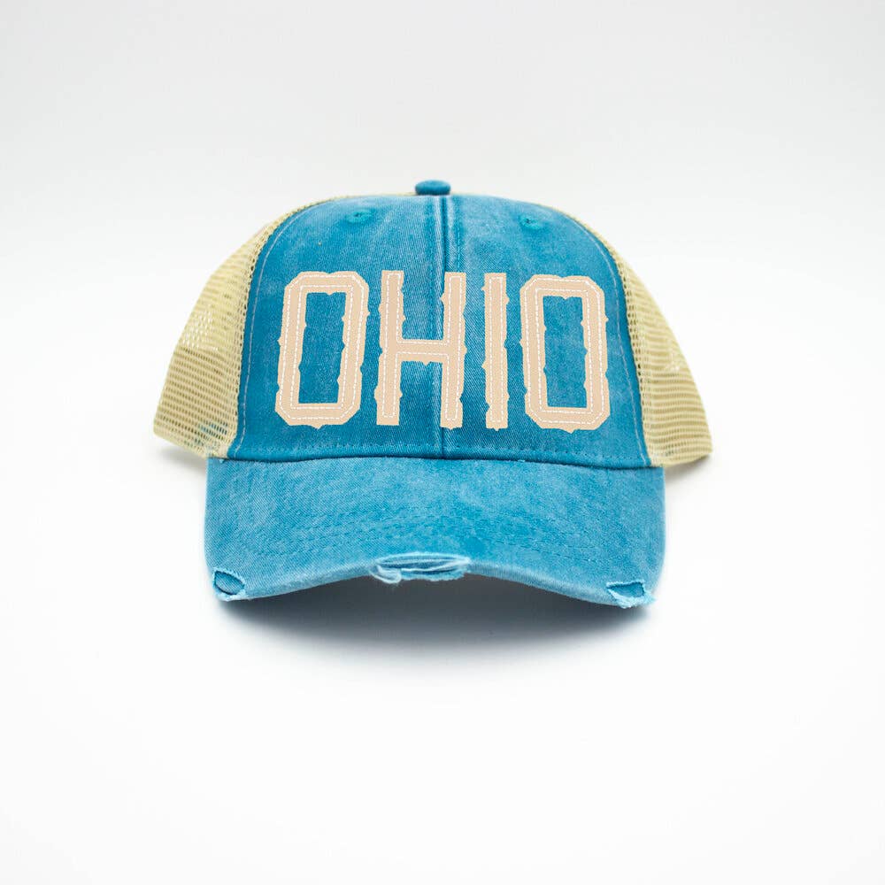 OHIO Teal Trucker Hat--Lemons and Limes Boutique