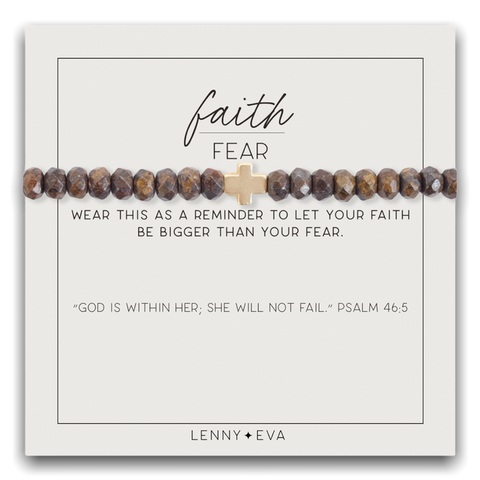 Faith Over Fear Bracelet-Rondelle, Bronzite-Lemons and Limes Boutique