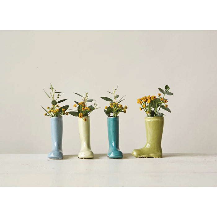 Stoneware Boot Vase, Distressed Finish-Decor-Lemons and Limes Boutique