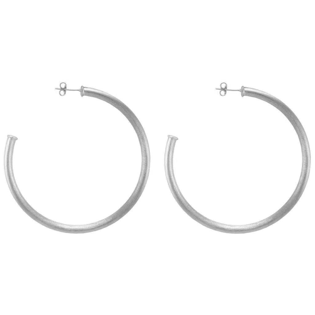Small Everybody's Favorite Hoops in Silver by Sheila Fajl-Lemons and Limes Boutique