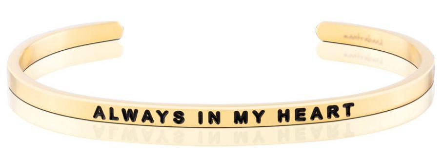 Always in My Heart Affirmation Bracelet in Yellow Gold-Bracelet-Lemons and Limes Boutique