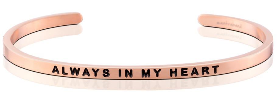 Always in My Heart Affirmation Bracelet in Rose Gold-Bracelet-Lemons and Limes Boutique
