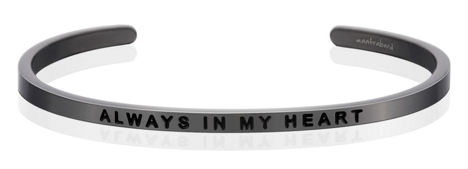 Always in My Heart Affirmation Bracelet in Moon Gray-Bracelet-Lemons and Limes Boutique