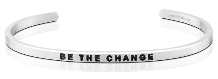 Be the Change Affirmation Bracelet in Silver-Bracelet-Lemons and Limes Boutique