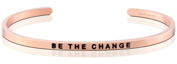 Be the Change Affirmation Bracelet in Rose Gold-Bracelet-Lemons and Limes Boutique