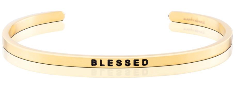 Blessed Affirmation Bracelet in Yellow Gold-Bracelet-Lemons and Limes Boutique
