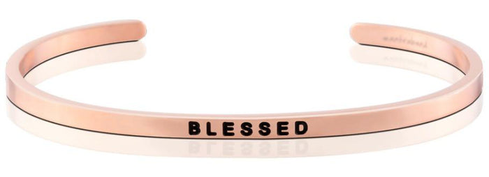 Blessed Affirmation Bracelet in Rose Gold-Bracelet-Lemons and Limes Boutique