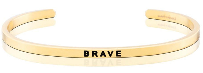 Brave Affirmation Bracelet in Yellow Gold-Bracelet-Lemons and Limes Boutique