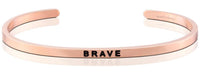 Brave Affirmation Bracelet in Rose Gold-Bracelet-Lemons and Limes Boutique