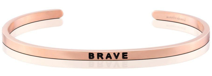Brave Affirmation Bracelet in Rose Gold-Bracelet-Lemons and Limes Boutique