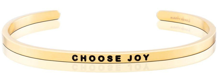 Choose Joy Affirmation Bracelet in Yellow Gold-Bracelet-Lemons and Limes Boutique
