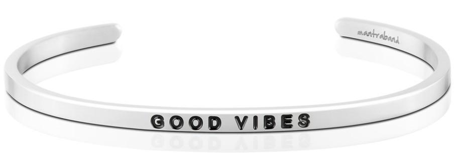 Good Vibes Affirmation Bracelet in Silver-Bracelet-Lemons and Limes Boutique