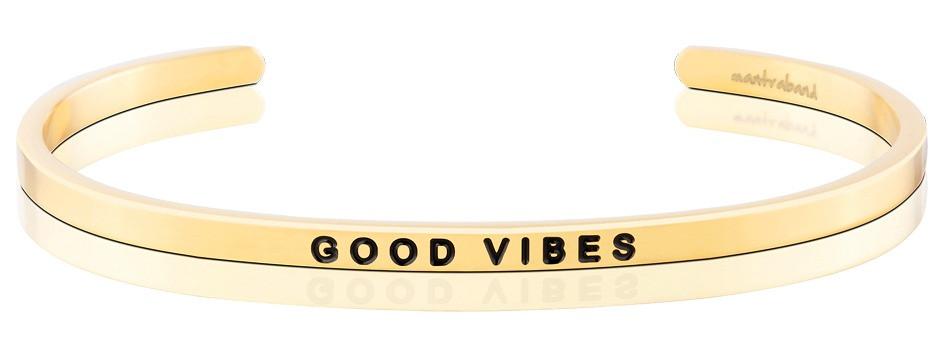 Good Vibes Affirmation Bracelet in Yellow Gold-Bracelet-Lemons and Limes Boutique