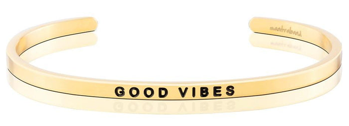 Good Vibes Affirmation Bracelet in Yellow Gold-Bracelet-Lemons and Limes Boutique