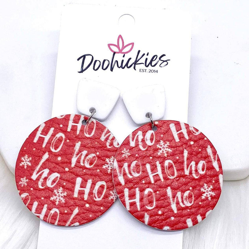 2" Ho Ho Ho Piggyback Dangle Christmas Earrings-Lemons and Limes Boutique