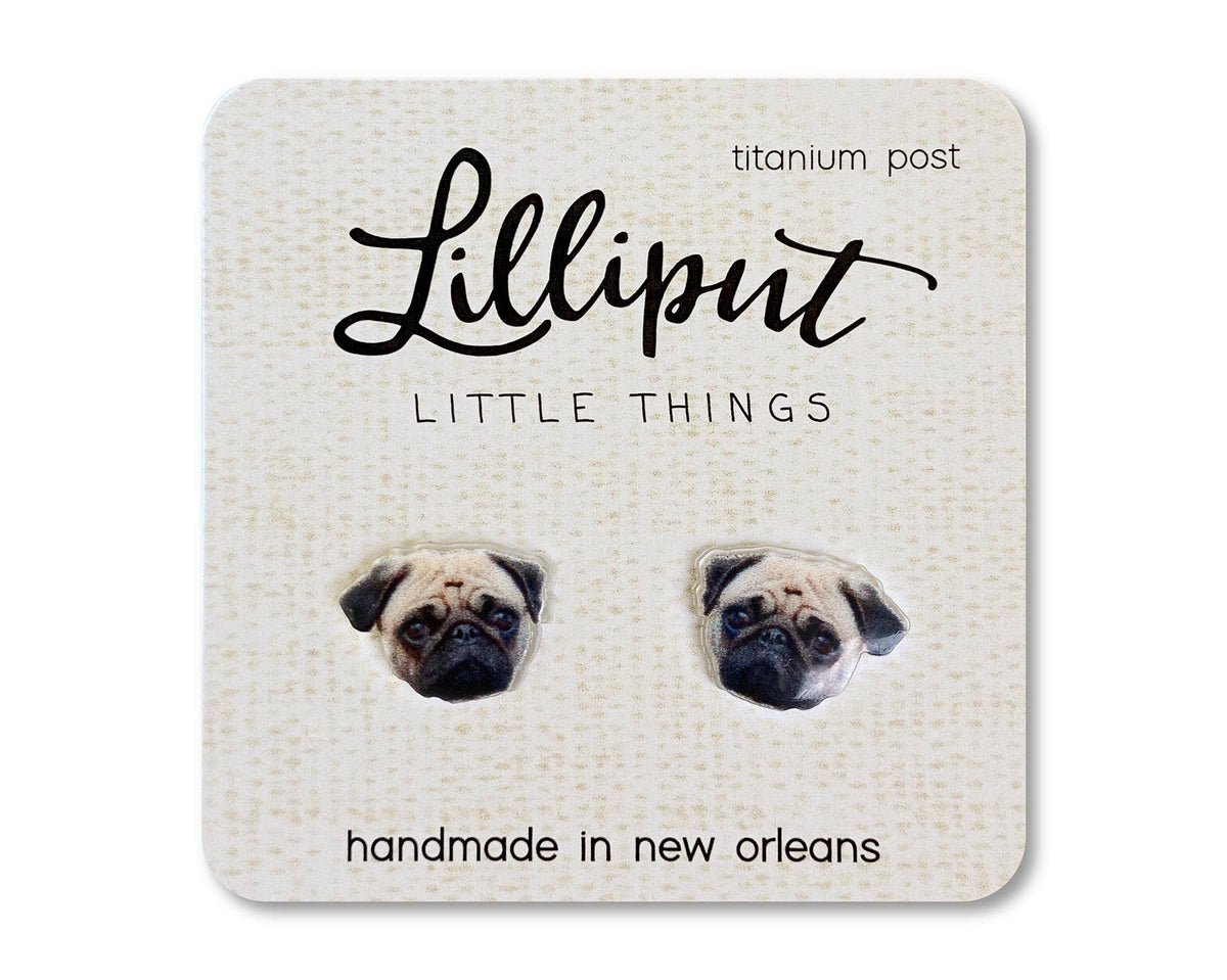 Pug Dog Earrings--Lemons and Limes Boutique