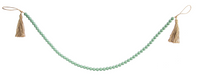 Mint Veranda Wood Beaded Garland with Tassel-Home Decor-Lemons and Limes Boutique