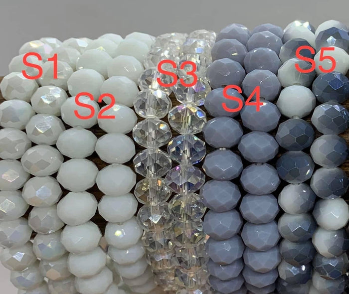 Beaded Stretch Bracelets in Clear--Lemons and Limes Boutique