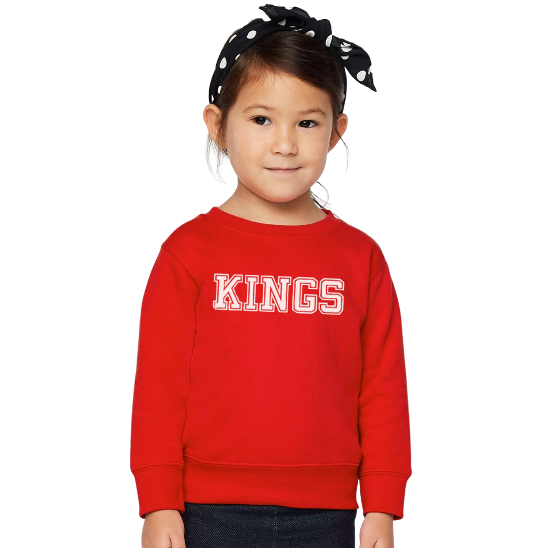 Kings Block Sweatshirt on Red-YOUTH--Lemons and Limes Boutique