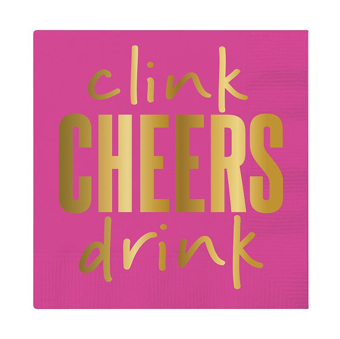 Clink Cheers Drink- Beverage Napkins-Napkins-Lemons and Limes Boutique
