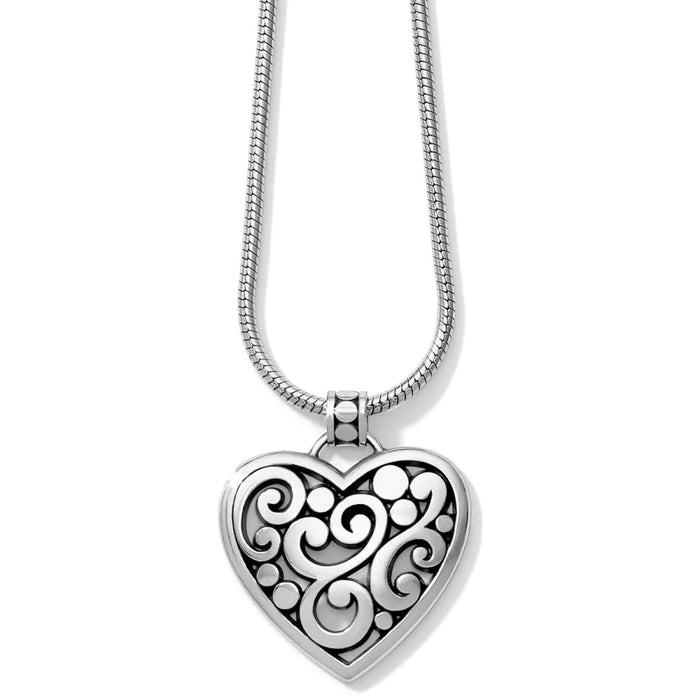 Silver Contempo Heart Necklace by Brighton-Jewelry-Lemons and Limes Boutique