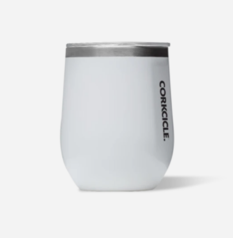 12oz Stemless in Gloss White Corkcicle-12 oz. Tumbler-Lemons and Limes Boutique