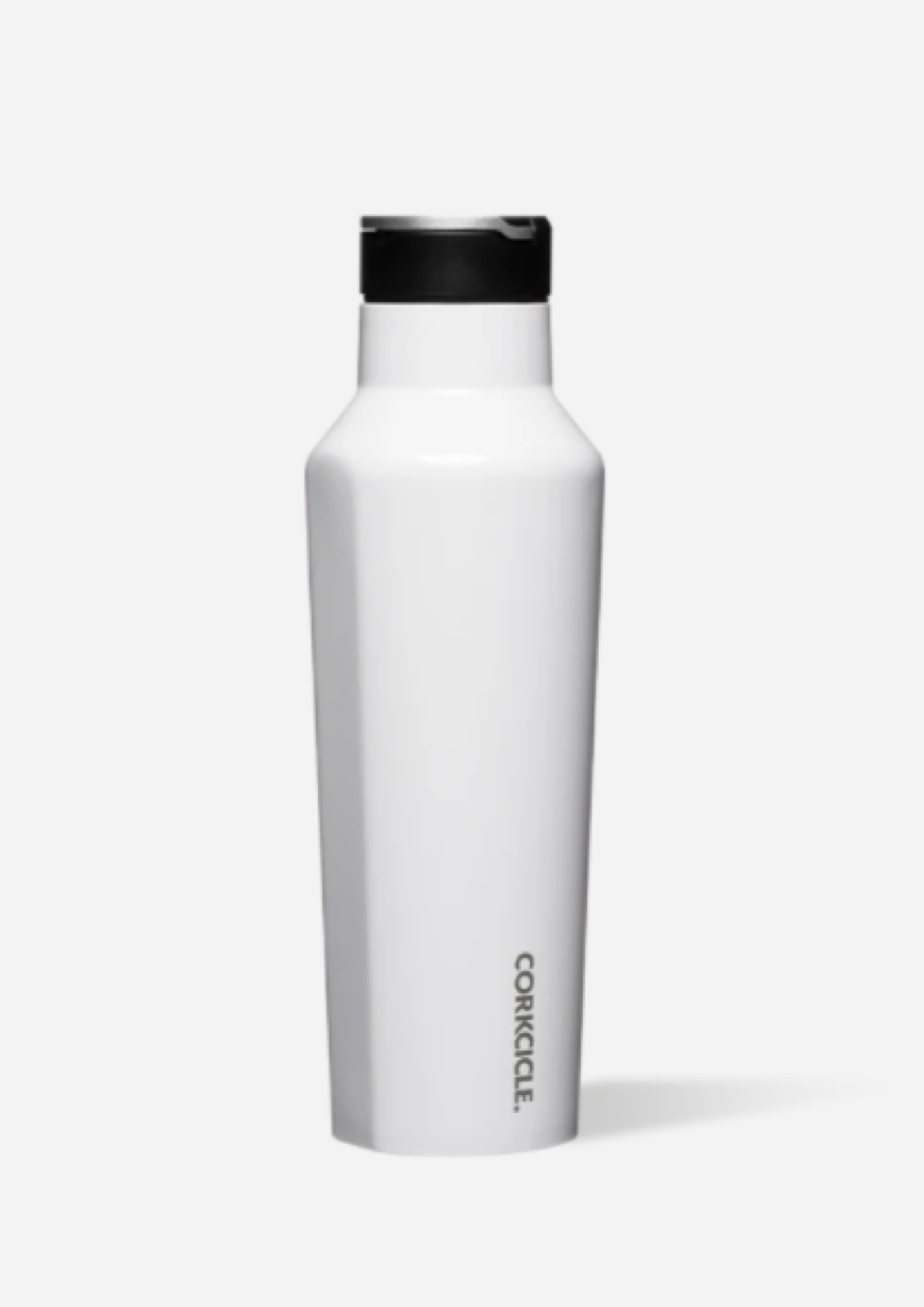 20oz Sport Canteen in Gloss White Corkcicle-20 oz. Bottle-Lemons and Limes Boutique